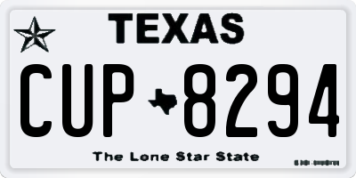 TX license plate CUP8294