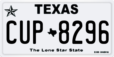 TX license plate CUP8296