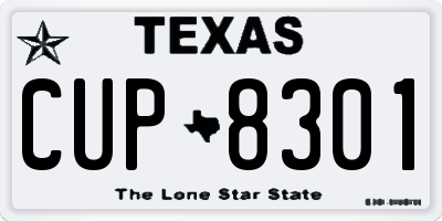 TX license plate CUP8301