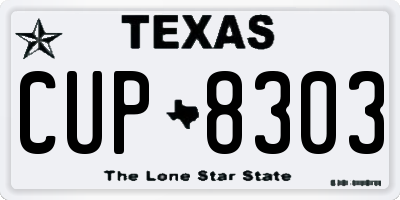 TX license plate CUP8303