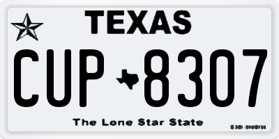 TX license plate CUP8307