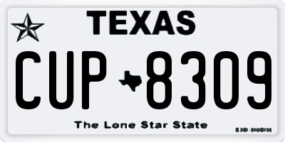 TX license plate CUP8309