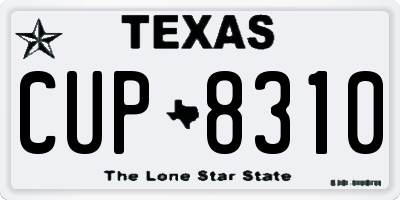 TX license plate CUP8310
