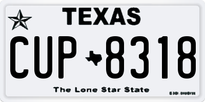 TX license plate CUP8318