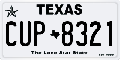 TX license plate CUP8321