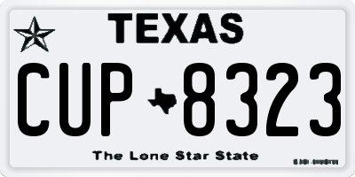 TX license plate CUP8323