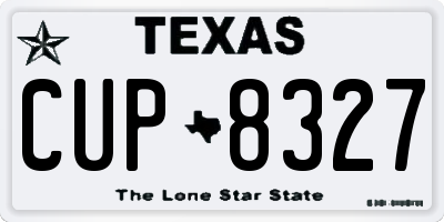 TX license plate CUP8327