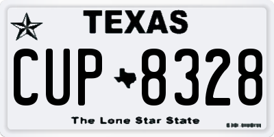 TX license plate CUP8328