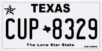 TX license plate CUP8329