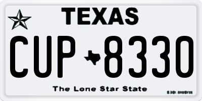 TX license plate CUP8330