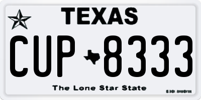 TX license plate CUP8333