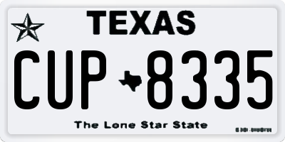 TX license plate CUP8335