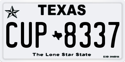 TX license plate CUP8337