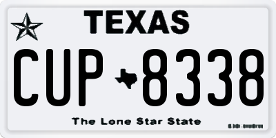 TX license plate CUP8338