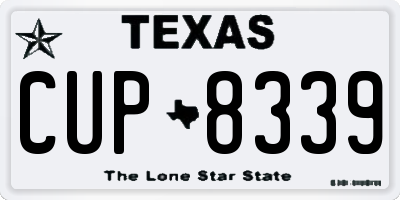 TX license plate CUP8339