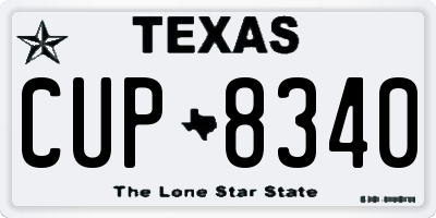 TX license plate CUP8340