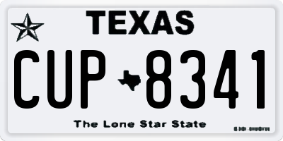 TX license plate CUP8341