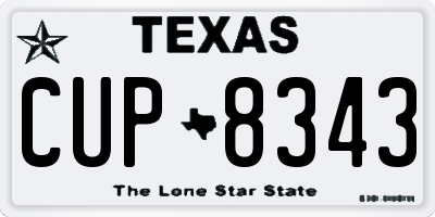 TX license plate CUP8343