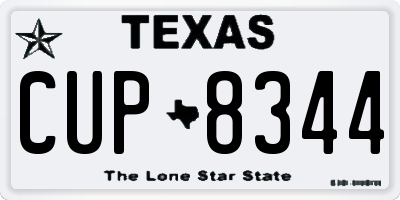 TX license plate CUP8344