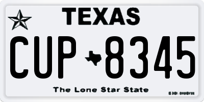 TX license plate CUP8345