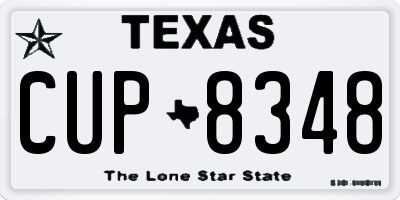 TX license plate CUP8348