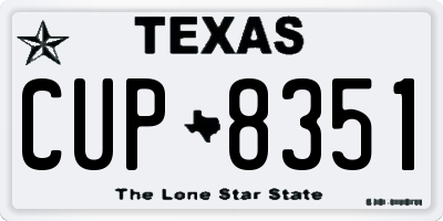TX license plate CUP8351