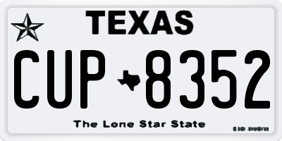 TX license plate CUP8352