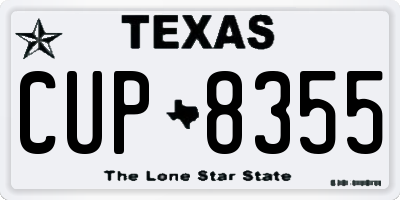 TX license plate CUP8355
