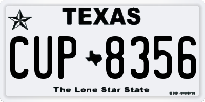 TX license plate CUP8356