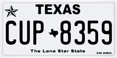 TX license plate CUP8359