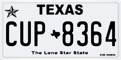 TX license plate CUP8364