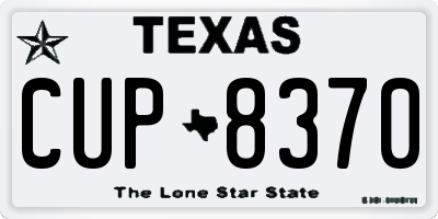 TX license plate CUP8370
