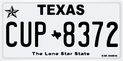 TX license plate CUP8372