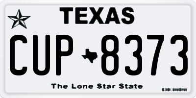 TX license plate CUP8373
