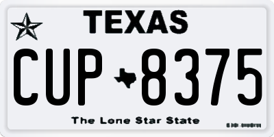 TX license plate CUP8375