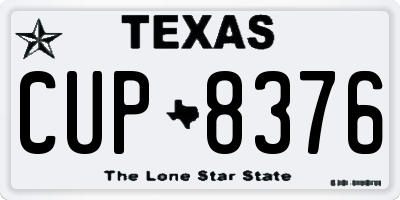 TX license plate CUP8376