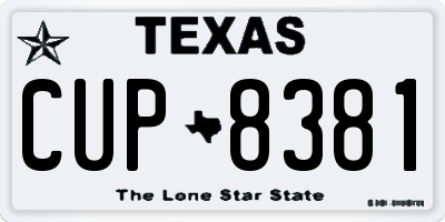 TX license plate CUP8381