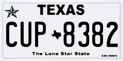 TX license plate CUP8382