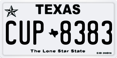 TX license plate CUP8383