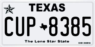 TX license plate CUP8385