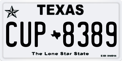 TX license plate CUP8389