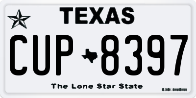 TX license plate CUP8397