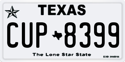 TX license plate CUP8399
