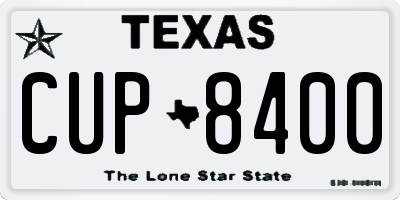 TX license plate CUP8400