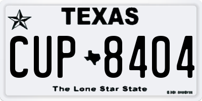 TX license plate CUP8404