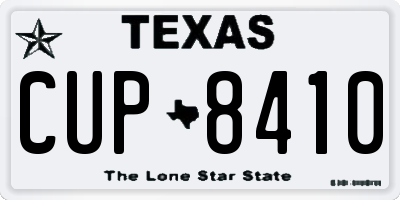 TX license plate CUP8410
