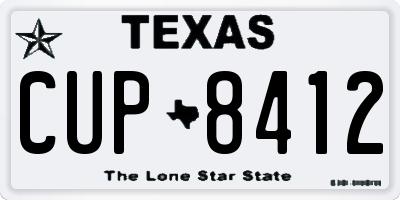 TX license plate CUP8412