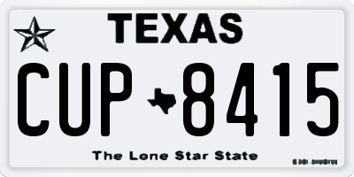 TX license plate CUP8415