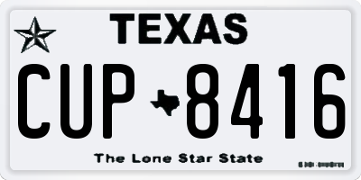 TX license plate CUP8416