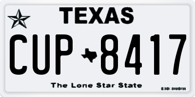 TX license plate CUP8417